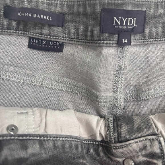 NYDJ Jemma Barrel Jeans Creekside High-Rise Lift Tuck Technology Women 14 Gray - Picture 6 of 15